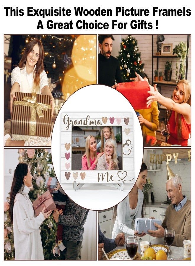 ONDTOM هدايا أوندتوم للجدة، إطار صور للأحفاد، هدايا عيد الأجداد وعيد الأم، إطار صور خشبي 4x6 للجدة وأنا للعرض على المكتب - A08 - Image 5